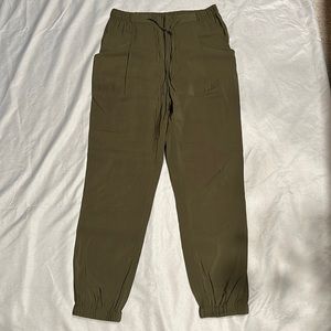 Green drawstring pants